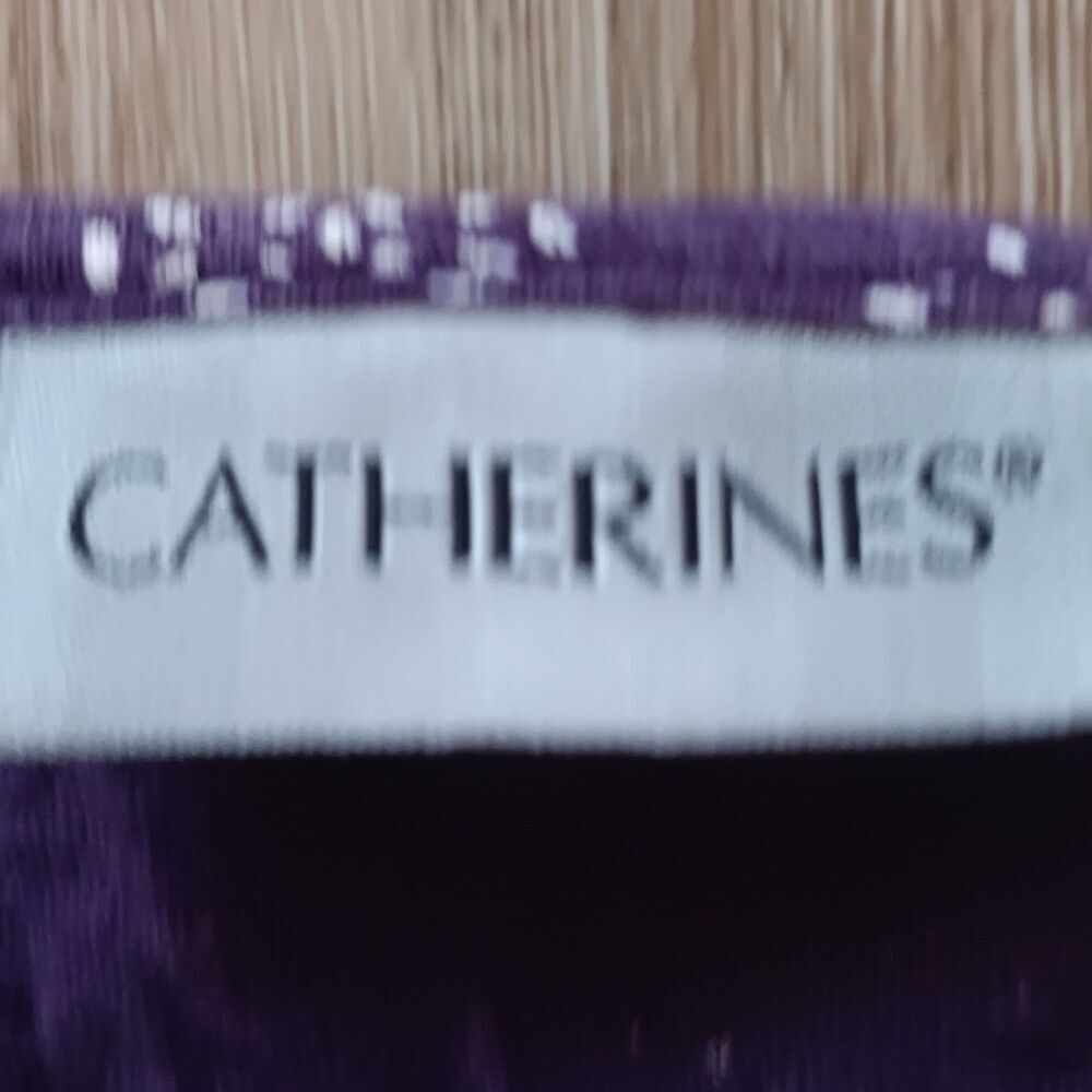 Catherines Top Womens 2X Purple Cold Shoulder Embroidered Cotton casual beachy - Picture 2 of 9